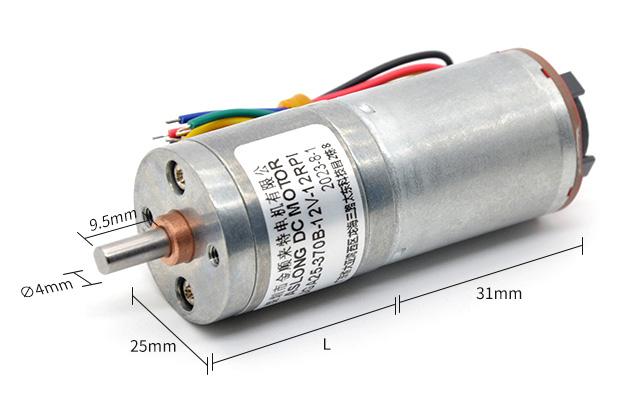 6v 12v 25mm Brushed DC Gear Motor Encoder JGA25-370B تورک بالا 25mm Brushed DC Gear Motor 10