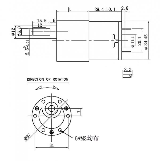 JGB37-3429 12V/24V برش موتور DC 12V هوشمند ربات برش موتور DC 24V موتور دنده 2
